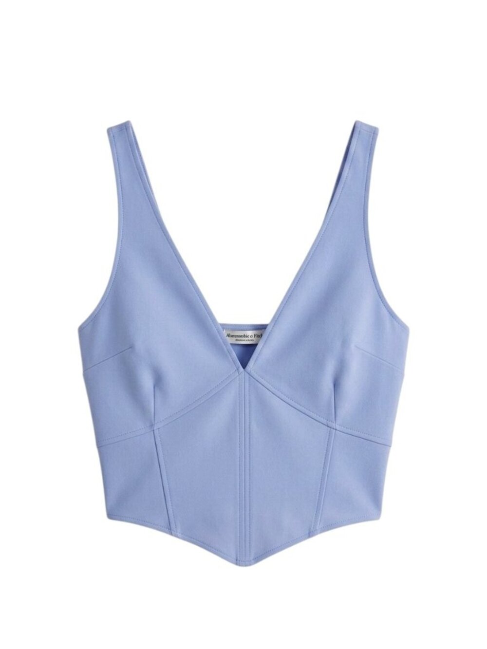 ABERCROMBIE & FITCH Blue Plunge Corset Tank, Size Small - NWT